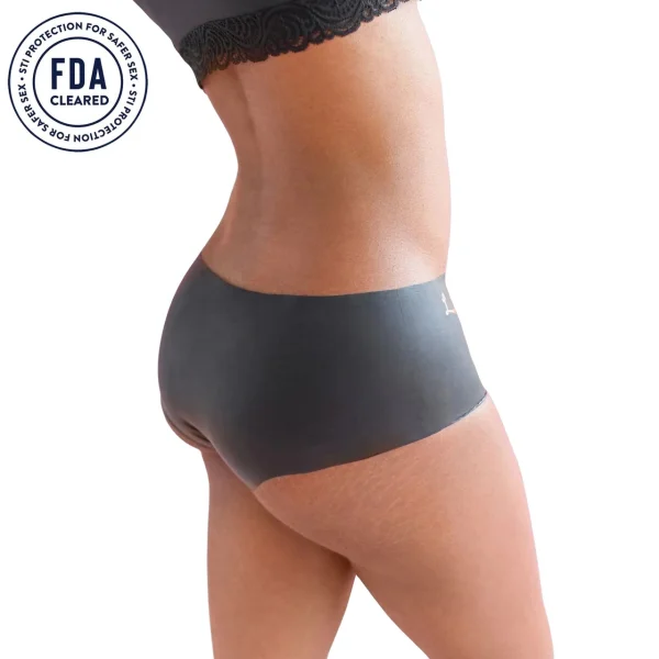 Lorals for Protection Silky Latex Single Use Barrier Undies - Black Shortie Style, 4 Pack