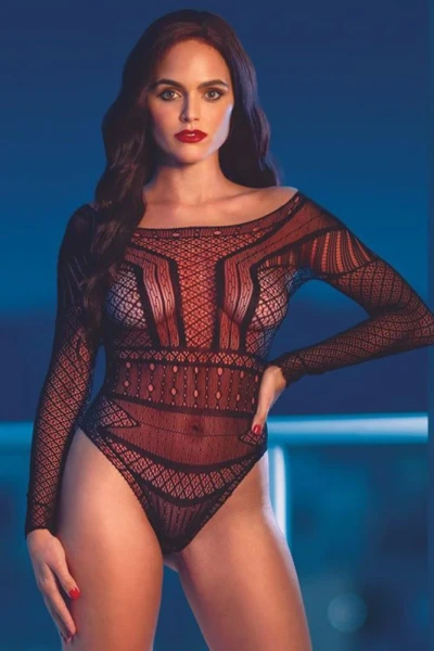 Scandal Off the Shoulder Body Suit - One Size - Black