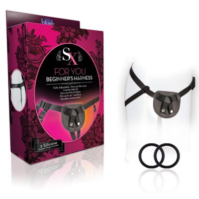SX For You Black Adjustable Strap On Harness No Probe Included