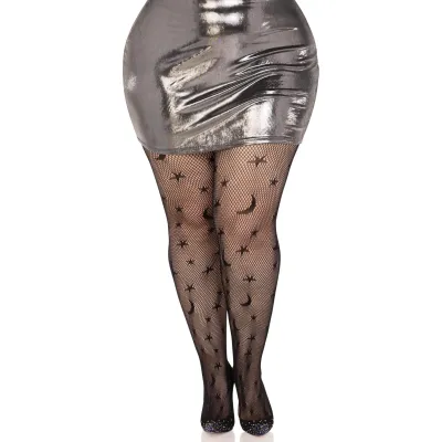 Celestial Net Tights 1x 2x Black