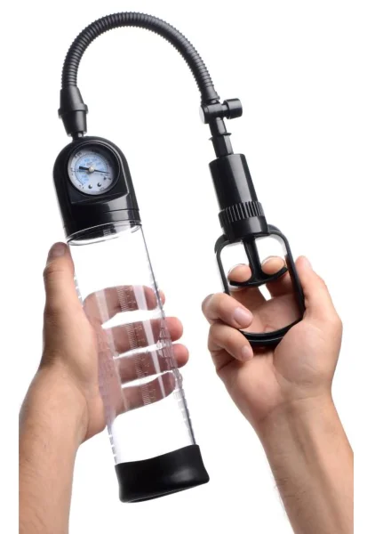 Size Matters Trigger Penis Pump with Built-in Pressure Gauge