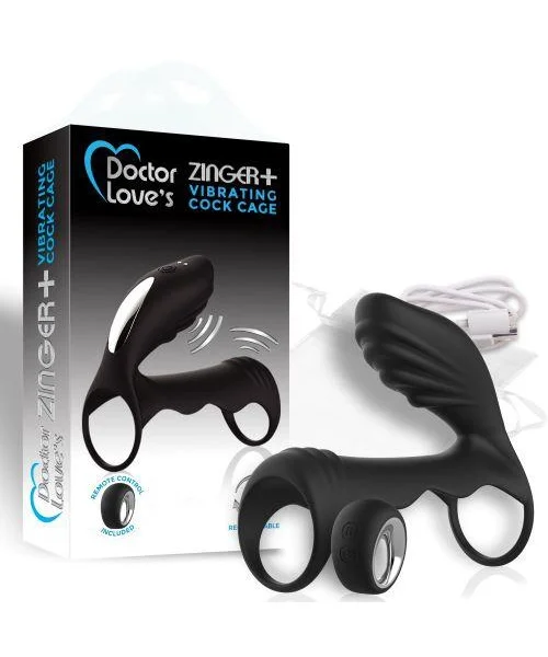 Doctor Love Zinger+ Vibrating Rechargeable Cock Cage Remote Black — image 5 of 8