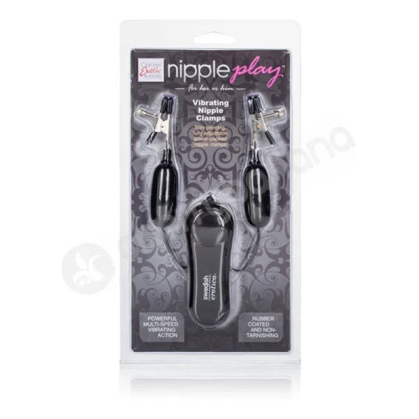 Nipple Play Black Vibrating Nipple Clamps