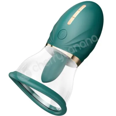 LuvPump Green Magic Tongue Pussy Pump With Licking Vibrating Sucking