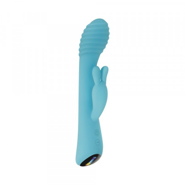 Evolved Aqua Bunny 9 Shaft Function 9 Clit Stim Functions Rechargeable Silicone Waterproof Teal