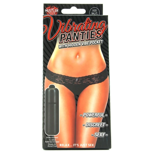 Hustler Vib Lace Thong Black M/L