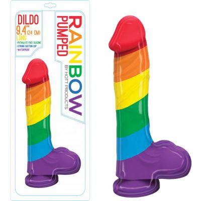 Rainbow Dildo Pumped