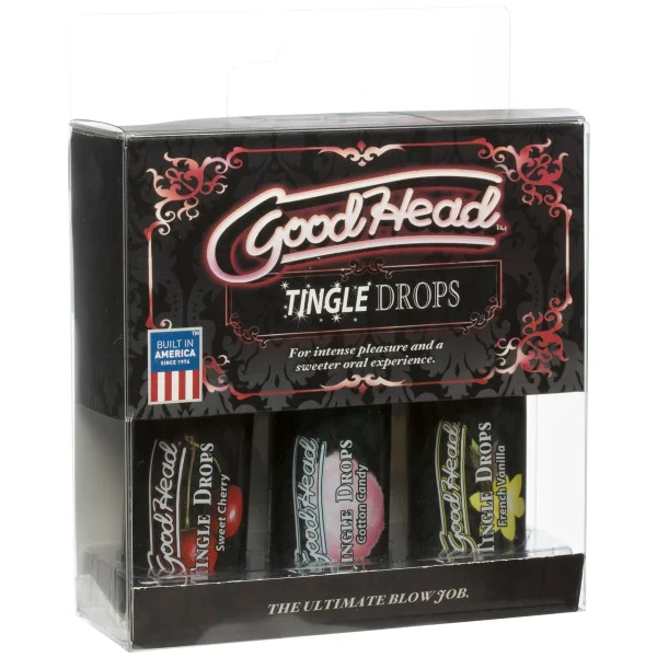 Goodhead Tingle Drops 3-pack French Vanilla, Cotton Candy, Sweet Cherry