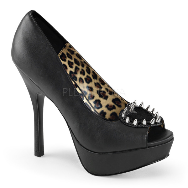 5 1/4 inches Heel, 1 1/4 inches PF Peep Toe Cutout Pump w/Spikes Detail — image 5 of 12