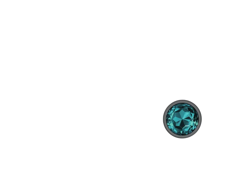 Cheeky Charms - Gunmetal Metal Butt Plug - Round - Teal - Large