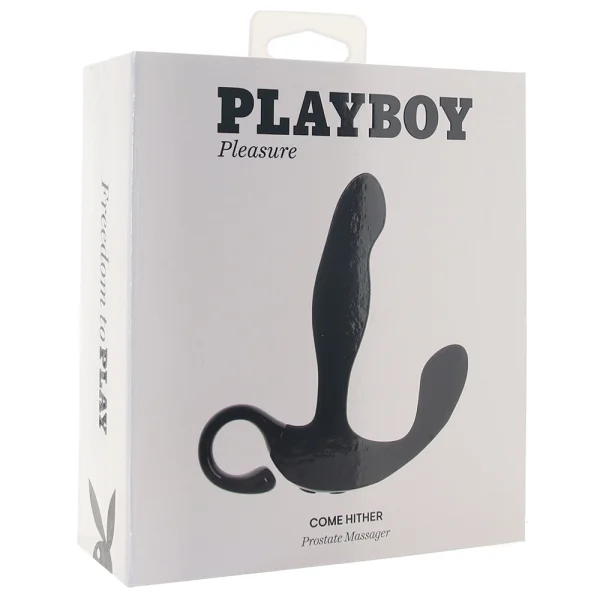 Playboy Pleasure Come Hither Silicone Rechargeable Vibrating Prostate Massager With Remote - Black