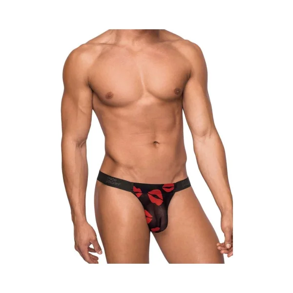 Male Power Kiss Me Micro Thong V Sheer Lips S/m — image 12 of 12