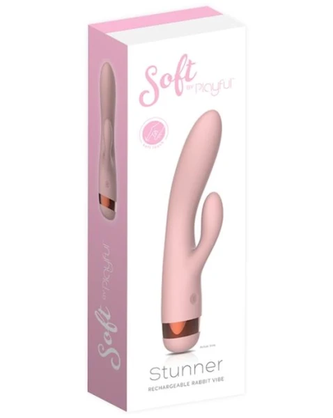 Soft By Playful Stunner Rechargeable Rabbit Vibrator Pink