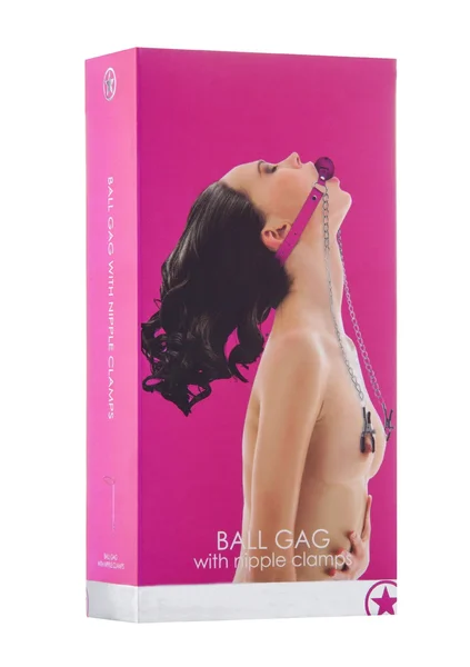 Ball Gag With Nipple Clamps Pink — image 6 of 7