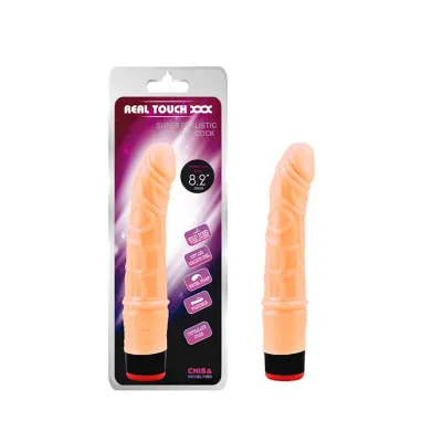 Real Touch Vibrating Cock 8 2 Inch Brown 8 2 Inch