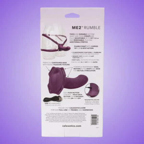 ME2 Rumble Probe Rechargeable Waterproof Silicone Strap-On Harness Vibrator