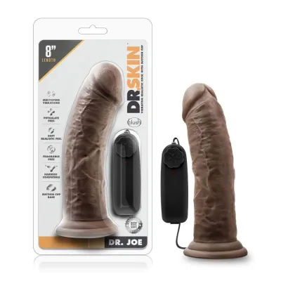 Dr Skin Dr Joe 8 Inch Vibrating Cock With Suction Cup Chocolate