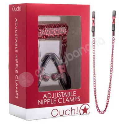 Ouch Red Adjustable Nipple Clamps