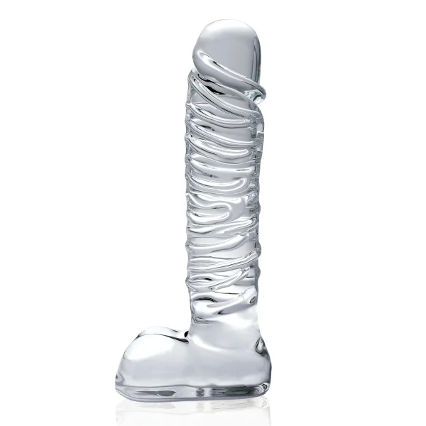 Icicles No. 63 Clear Glass Realistic Dildo