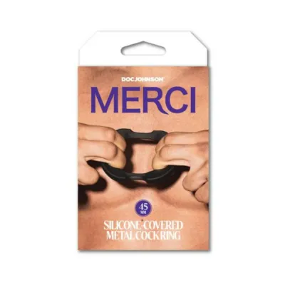 Cock Rings Merci Silicone Covered Metal Cock Ring 45mm Black