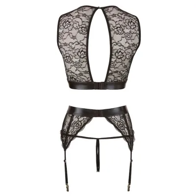 Emma 3 piece Suspender Set Black Large