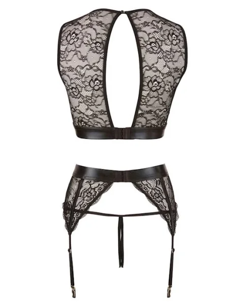 Emma 3-piece Suspender Set - Black - Large