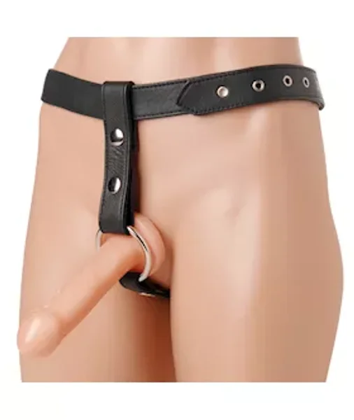 Slim Strap Leather Dildo Harness — image 2 of 2