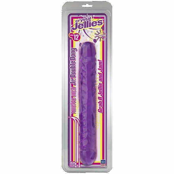 Crystal Jellies 12 Inch Jr. Double Dong (Purple) — image 5 of 14