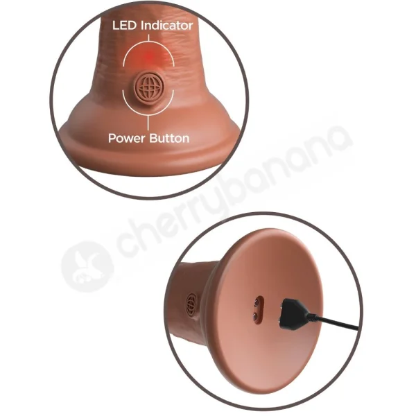 King Cock Elite 8'' Vibrating Tan Dual Density Cock Dildo