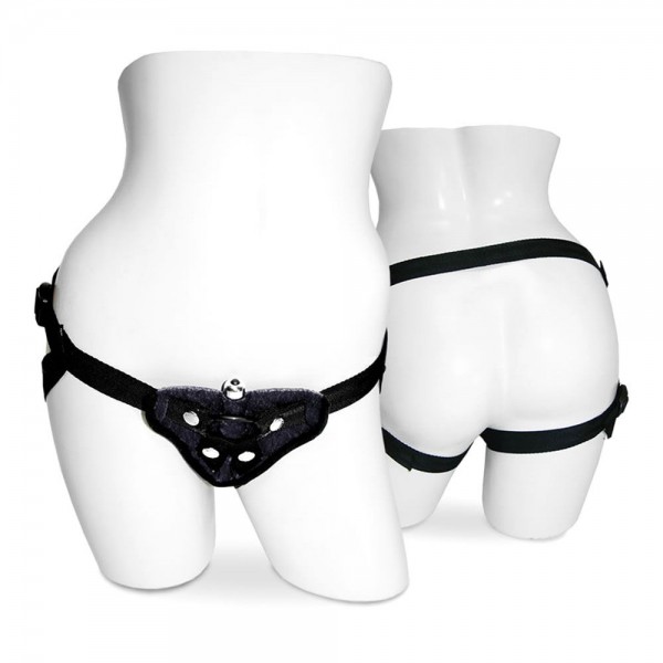 Sportsheets Harness - Vibrating Velvet Harness w/Bullet - Black