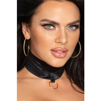 Bound To You Satin Collar with O Ring By Seven Til Midnight