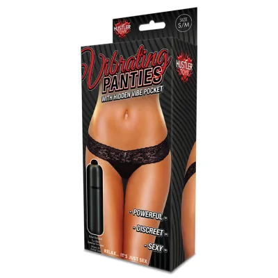 Hustler Vib Lace Thong Black S M