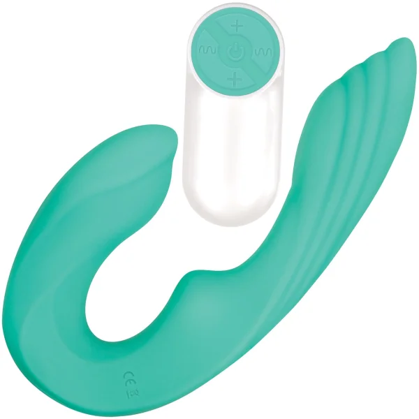 Gender X Strapless Seashell Rechargeable Silicone Strapless Strap-On Vibrator - Aqua