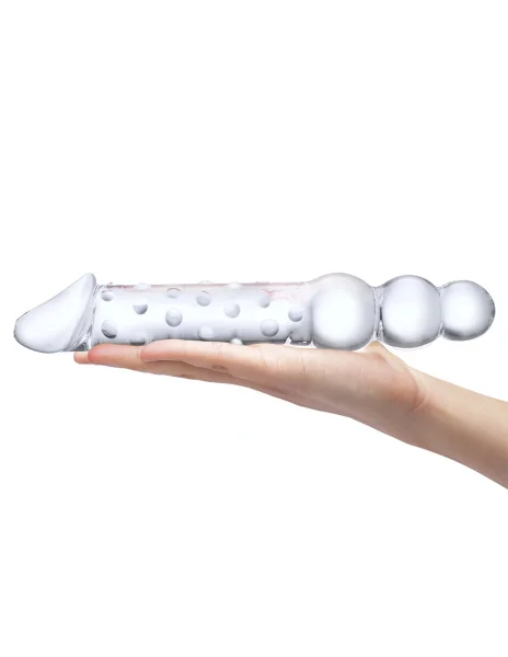 Glas 12" Double Ended Dildo with Beads