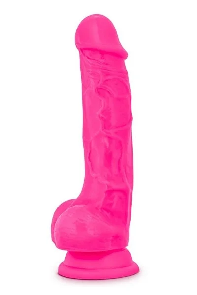 Blush Neo Pink 7.5 Inch Dual Density Cock With Balls Neon — image 5 of 5
