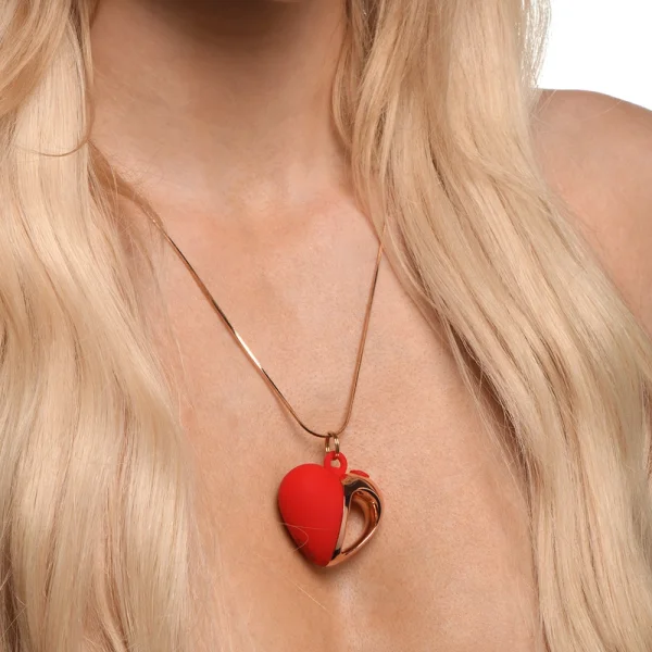 Charmed 10X Vibrating Silicone Rechargeable Heart Necklace