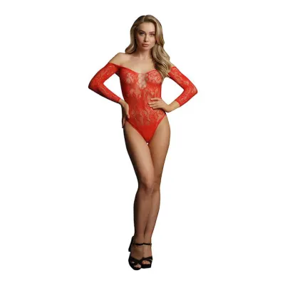Wonder Rhinestone Bodysuit Red One Size