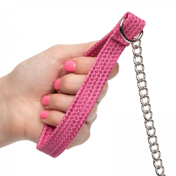 Tickle Me Pink Collar With Leash