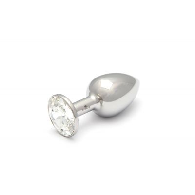 Rosebuds Stainless Steel Butt Plug Clear Swarovski Crystal 2 Sizes