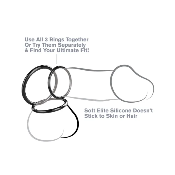 Fantasy C-Ringz Silicone Ring Stamina Set - Black