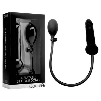 Inflatable Silicone Dong Black