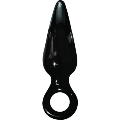 Anal Fever Ass Glass Pleasure Plug Black 5 inches