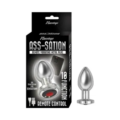 Ass sation Remote Vibrating Metal Plug Silver