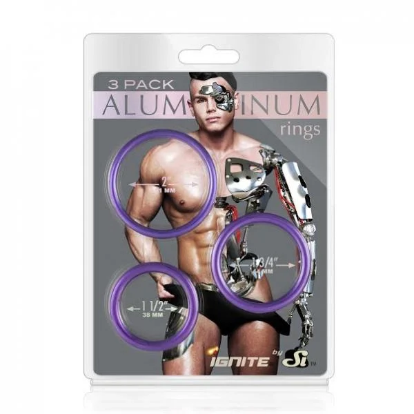Aluminum Rings - Royal Purple Pack Of 3