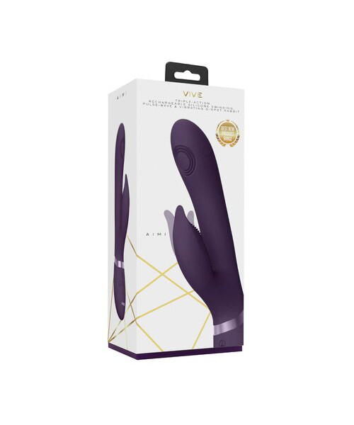 VIVE Aimi Purple 20 Function Dynamic Pulse G-Spot Rabbit Vibrator — image 6 of 7