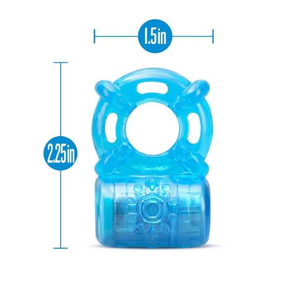 Stay Hard - Rechargeable 5 Function Cock Ring - Blue — image 14 of 16