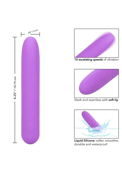 Bliss Liquid Silicone Rechargeable Waterproof Mini Vibrator - Purple