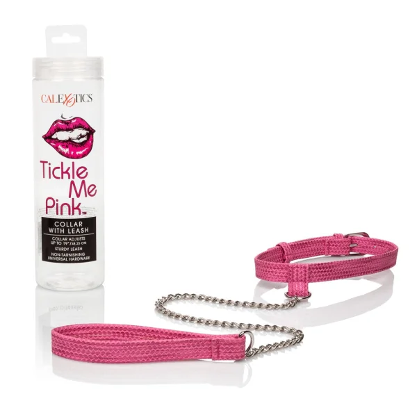Tickle Me Pink Collar With Leash