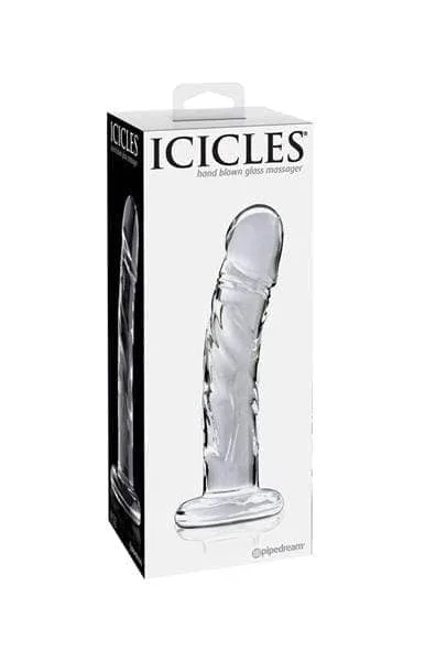 Icicles No. 62 Clear Glass Realistic G-Spot Dildo