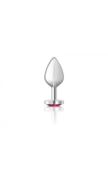 Cheeky Charms Silver Metal Butt Plug with Pink Heart Gem — image 5 of 8